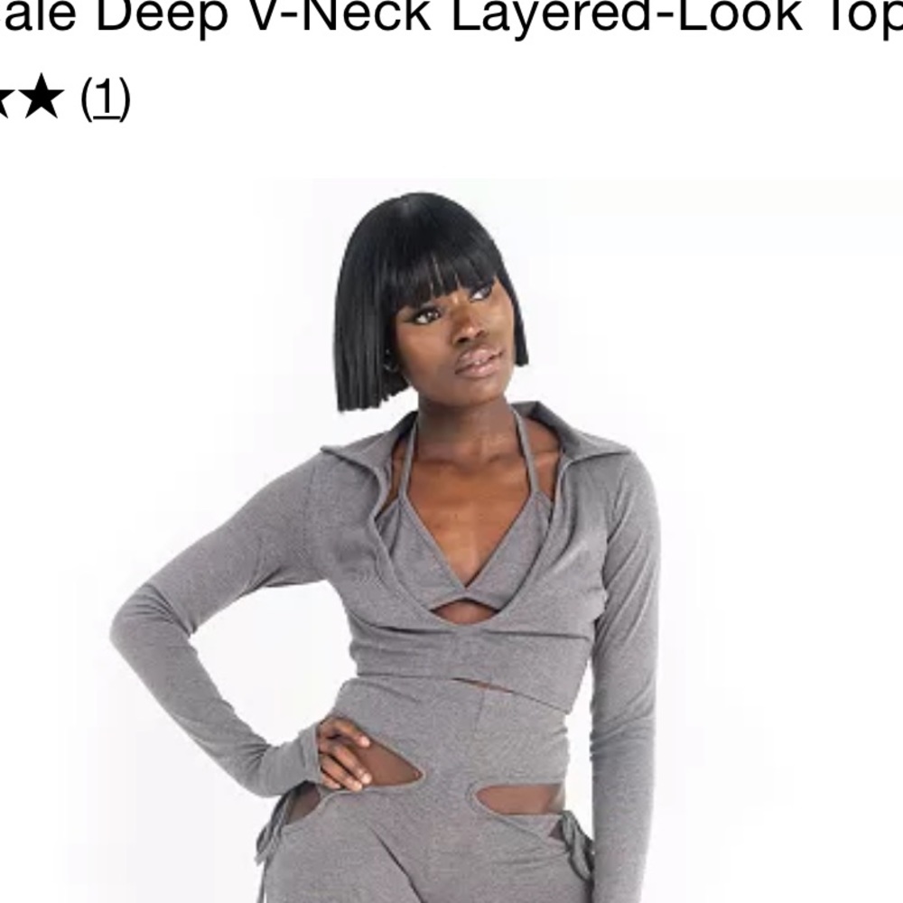 Grayscale X Macy’s Deep V Layered Top - image 1